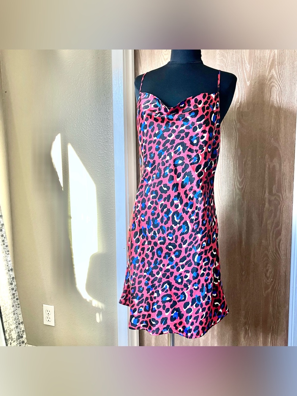Animal print slip dress